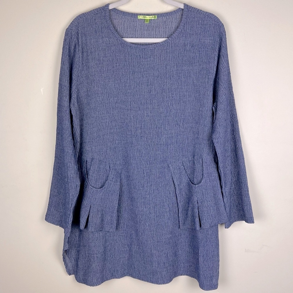 Trisha Tyler | Artsy Lagenlook Relaxed Fit Lightweight Woven Tunic Top | L